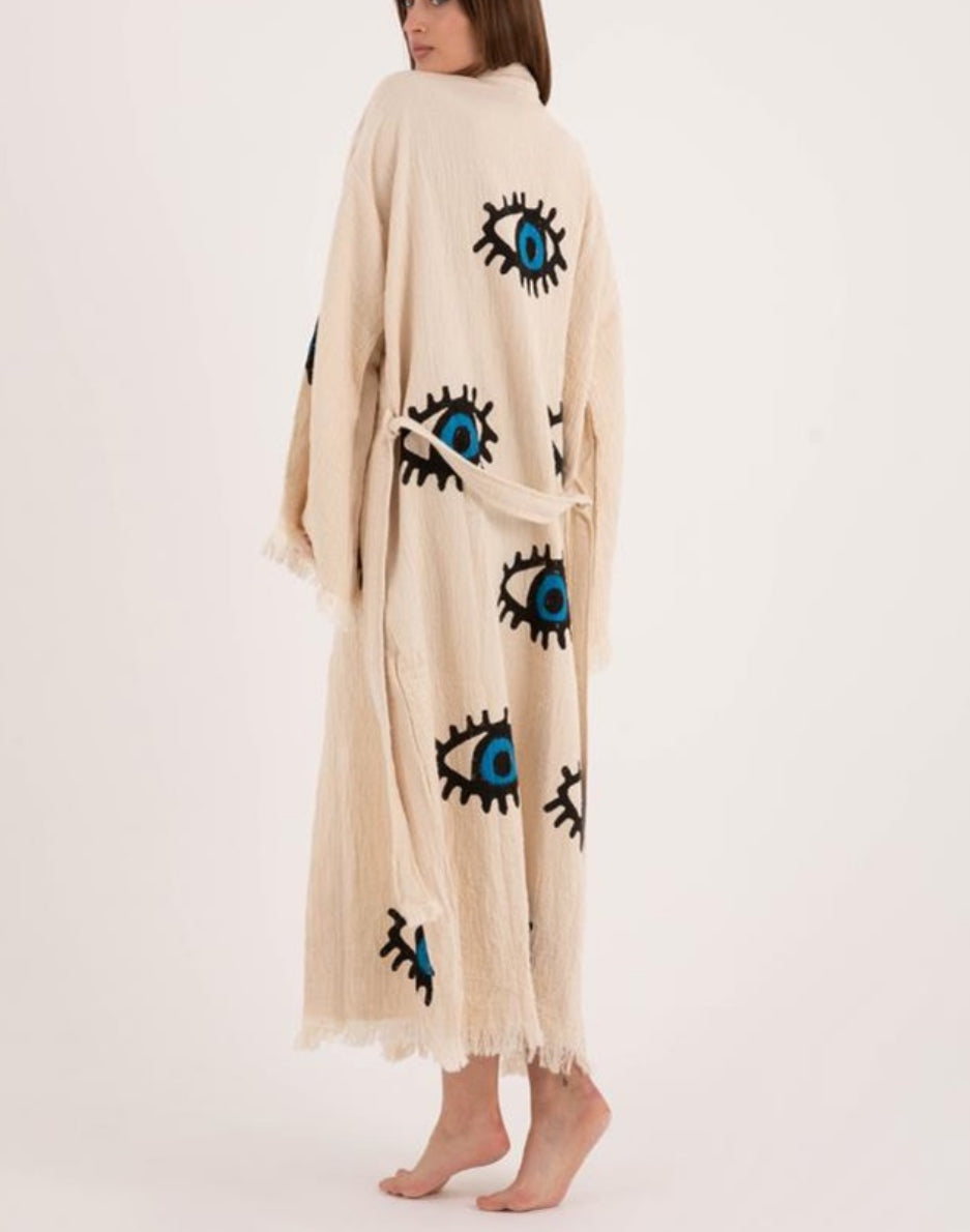 turkish cotton spa dress Ephesus kimono bathrobe, loose turkish cotton kimono, gray Woman/men's Robe, soft Spa Robe, turkish cotton dressing gown / gift for her