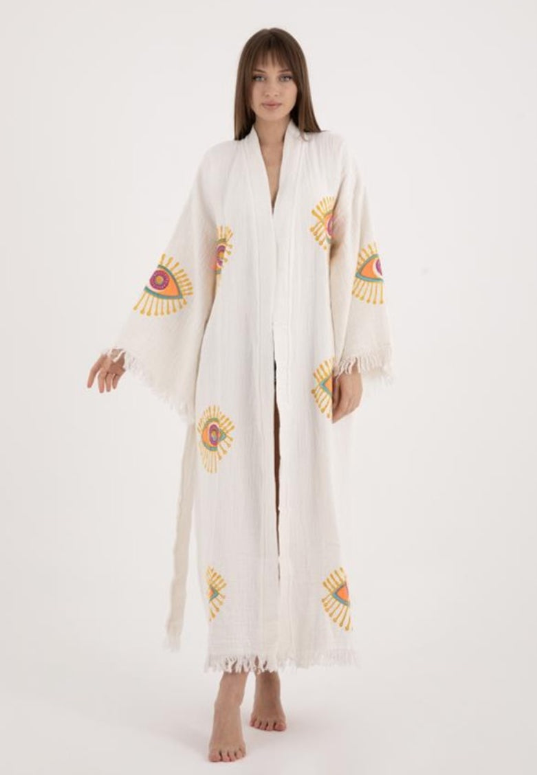 LAUREN ROBE NATURAL WHITE