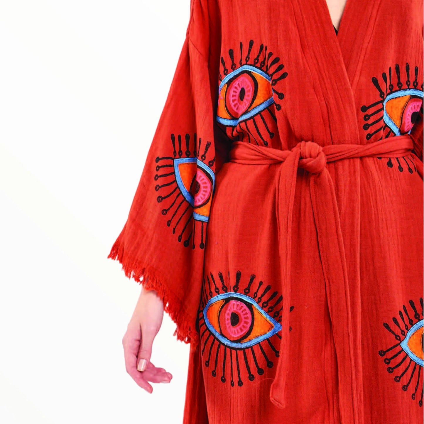 EVIL EYE WHISPER ROBE NATURAL
