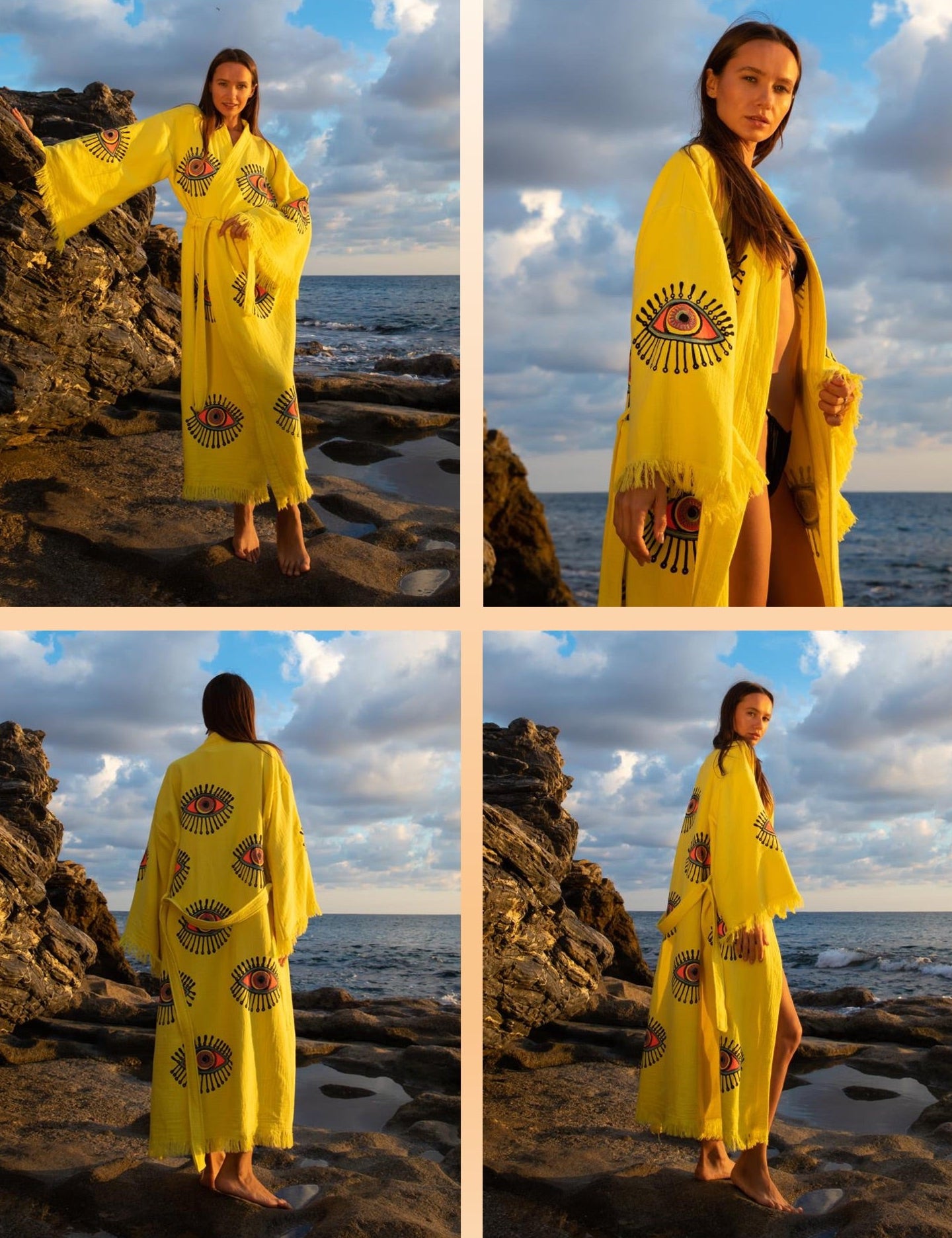 EVIL EYE WHISPER ROBE NATURAL