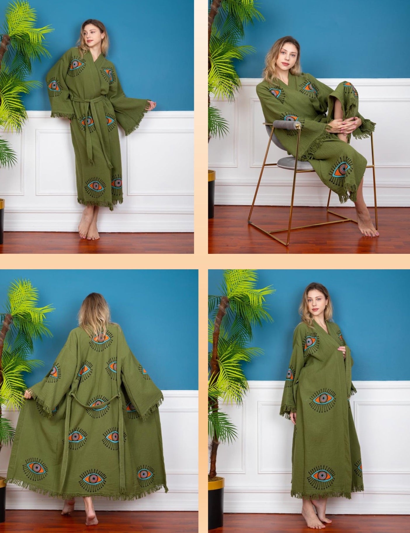 EVIL EYE WHISPER ROBE NATURAL