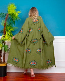 EVIL EYE WHISPER ROBE NATURAL