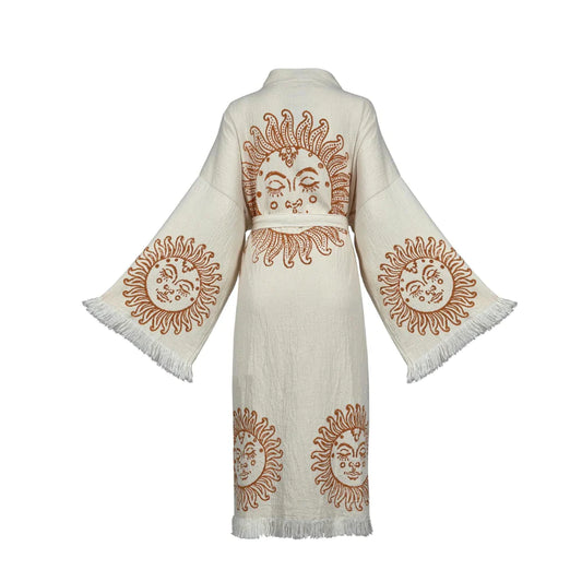 Golden Sun Turkish Cotton Robe | Lightweight Spa Robe, Resort wear & Cover-Up